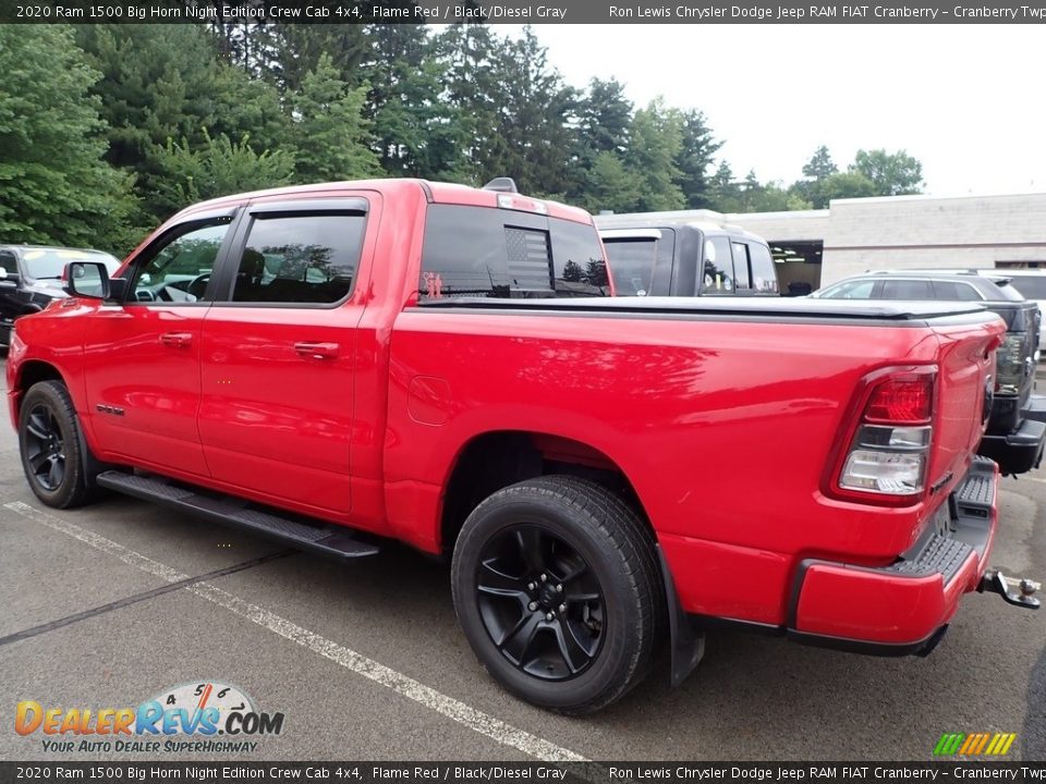 2020 Ram 1500 Big Horn Night Edition Crew Cab 4x4 Flame Red / Black/Diesel Gray Photo #3