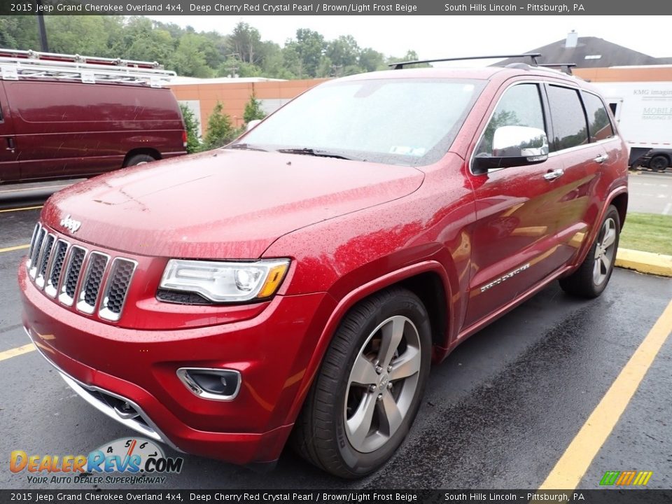 2015 Jeep Grand Cherokee Overland 4x4 Deep Cherry Red Crystal Pearl / Brown/Light Frost Beige Photo #1