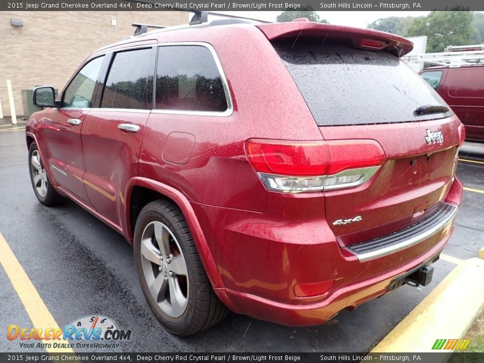2015 Jeep Grand Cherokee Overland 4x4 Deep Cherry Red Crystal Pearl / Brown/Light Frost Beige Photo #2