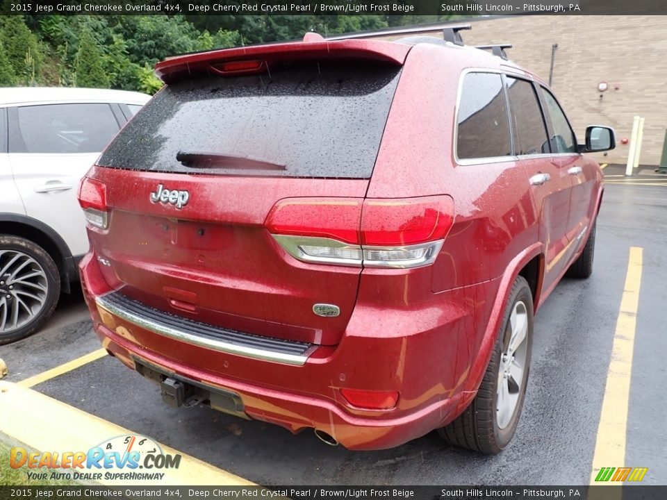 2015 Jeep Grand Cherokee Overland 4x4 Deep Cherry Red Crystal Pearl / Brown/Light Frost Beige Photo #4