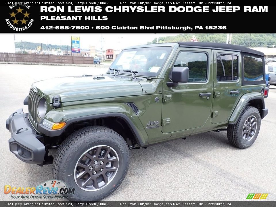 2021 Jeep Wrangler Unlimited Sport 4x4 Sarge Green / Black Photo #1
