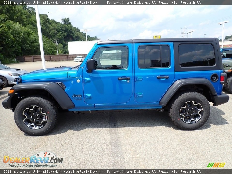 2021 Jeep Wrangler Unlimited Sport 4x4 Hydro Blue Pearl / Black Photo #2