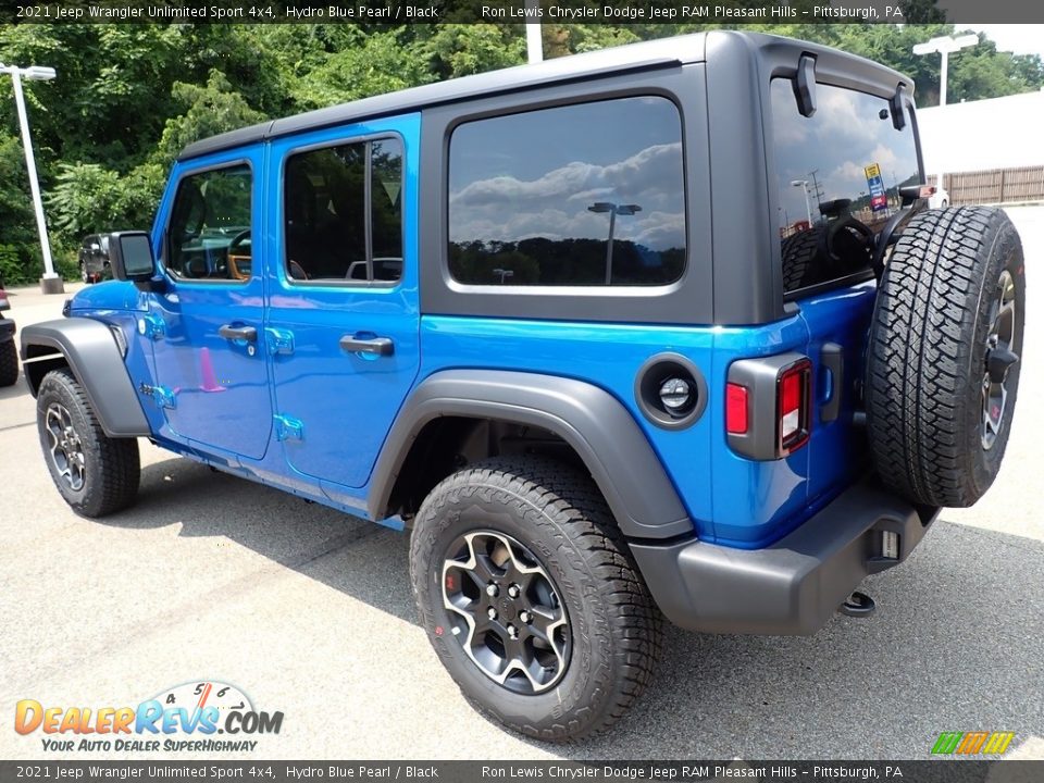 2021 Jeep Wrangler Unlimited Sport 4x4 Hydro Blue Pearl / Black Photo #3