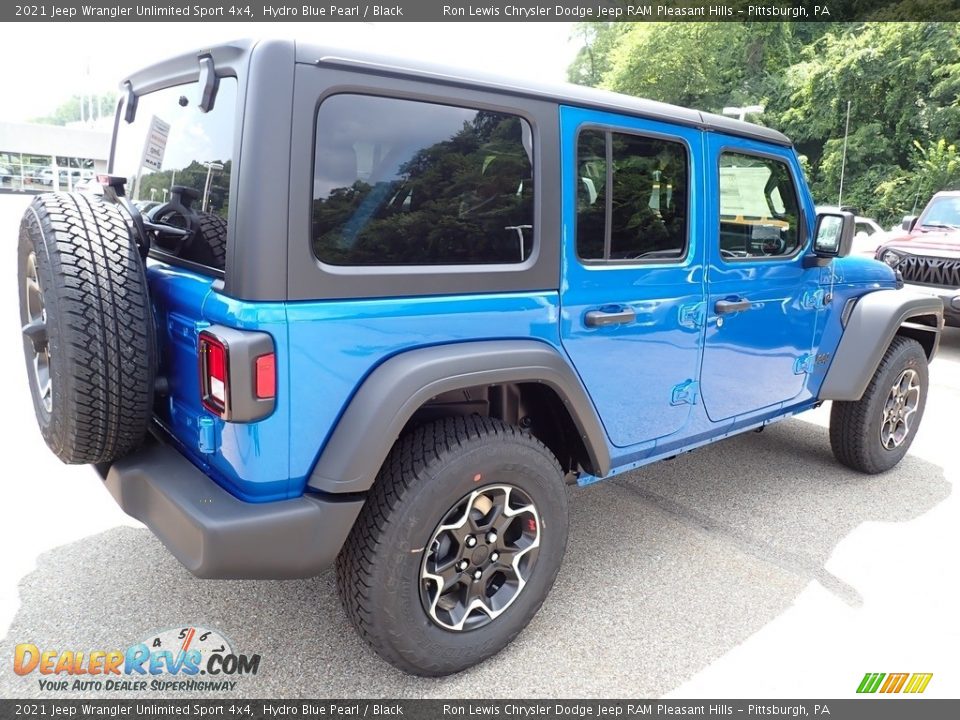 2021 Jeep Wrangler Unlimited Sport 4x4 Hydro Blue Pearl / Black Photo #6