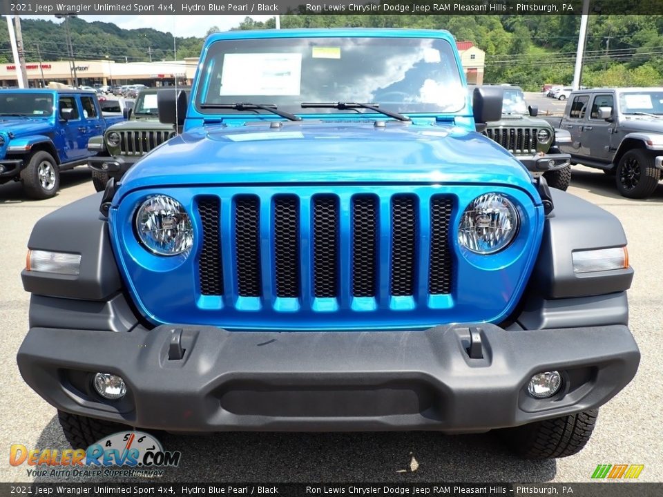2021 Jeep Wrangler Unlimited Sport 4x4 Hydro Blue Pearl / Black Photo #9