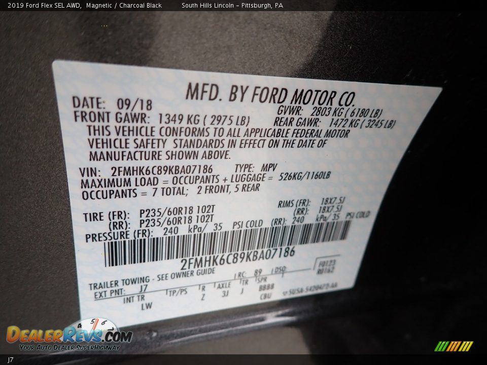 Ford Color Code J7 Magnetic