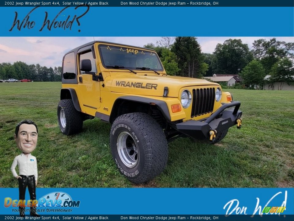 2002 Jeep Wrangler Sport 4x4 Solar Yellow / Agate Black Photo #1