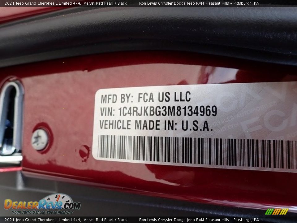 2021 Jeep Grand Cherokee L Limited 4x4 Velvet Red Pearl / Black Photo #15