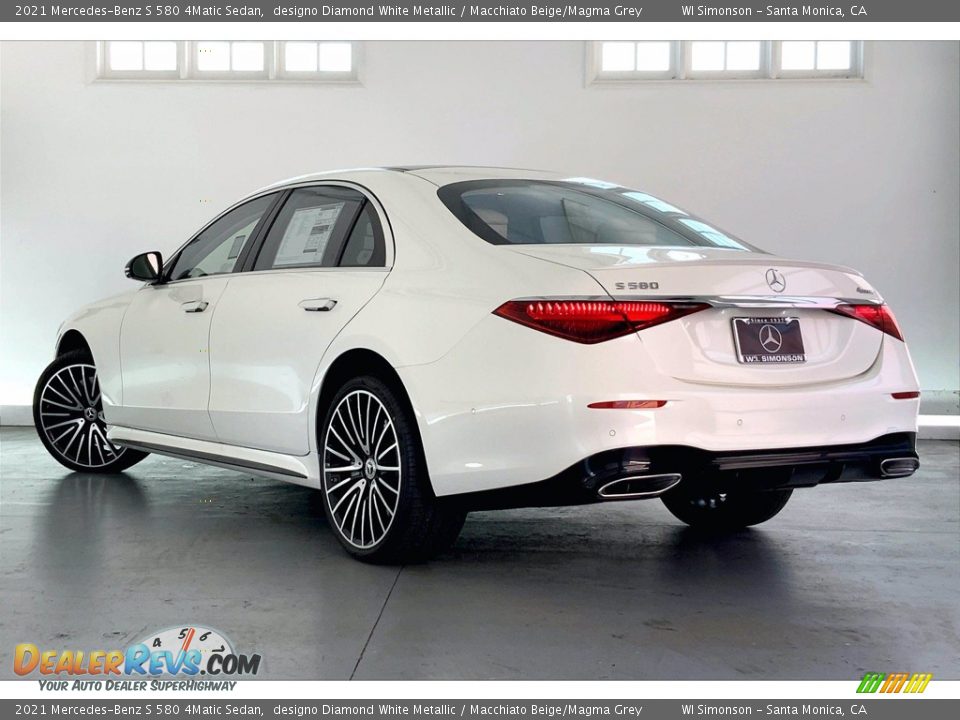 2021 Mercedes-Benz S 580 4Matic Sedan designo Diamond White Metallic / Macchiato Beige/Magma Grey Photo #2