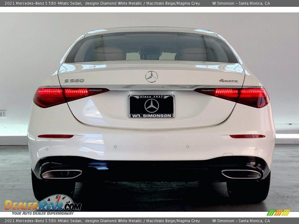 2021 Mercedes-Benz S 580 4Matic Sedan designo Diamond White Metallic / Macchiato Beige/Magma Grey Photo #3