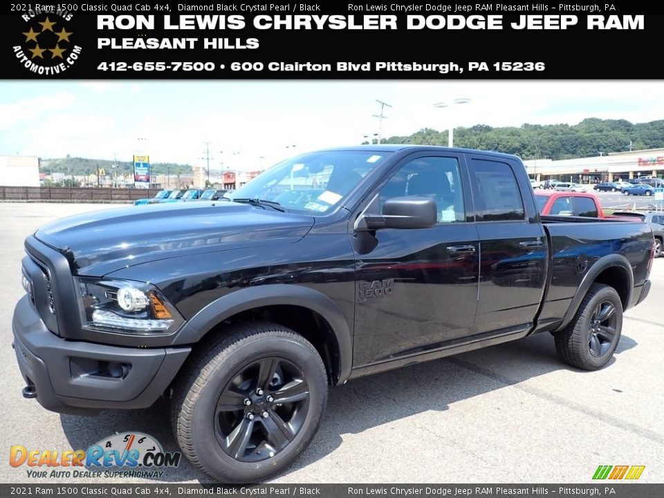 2021 Ram 1500 Classic Quad Cab 4x4 Diamond Black Crystal Pearl / Black Photo #1