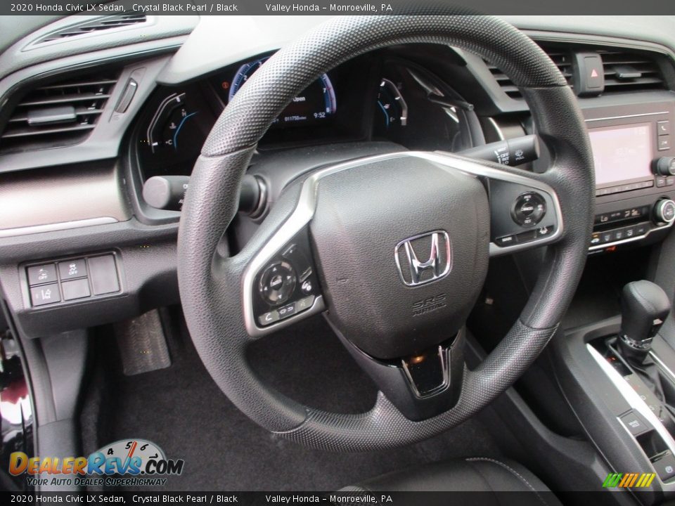 2020 Honda Civic LX Sedan Crystal Black Pearl / Black Photo #13