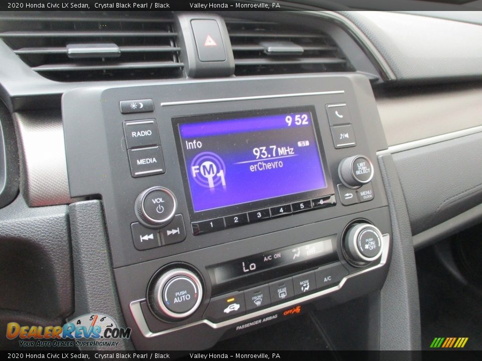 2020 Honda Civic LX Sedan Crystal Black Pearl / Black Photo #14