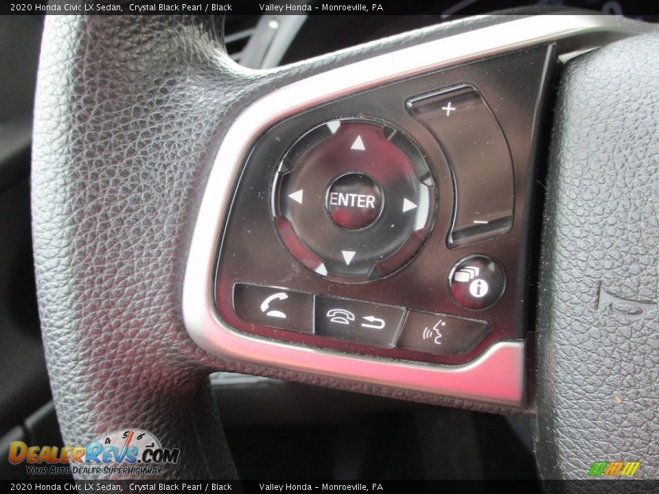 2020 Honda Civic LX Sedan Crystal Black Pearl / Black Photo #17