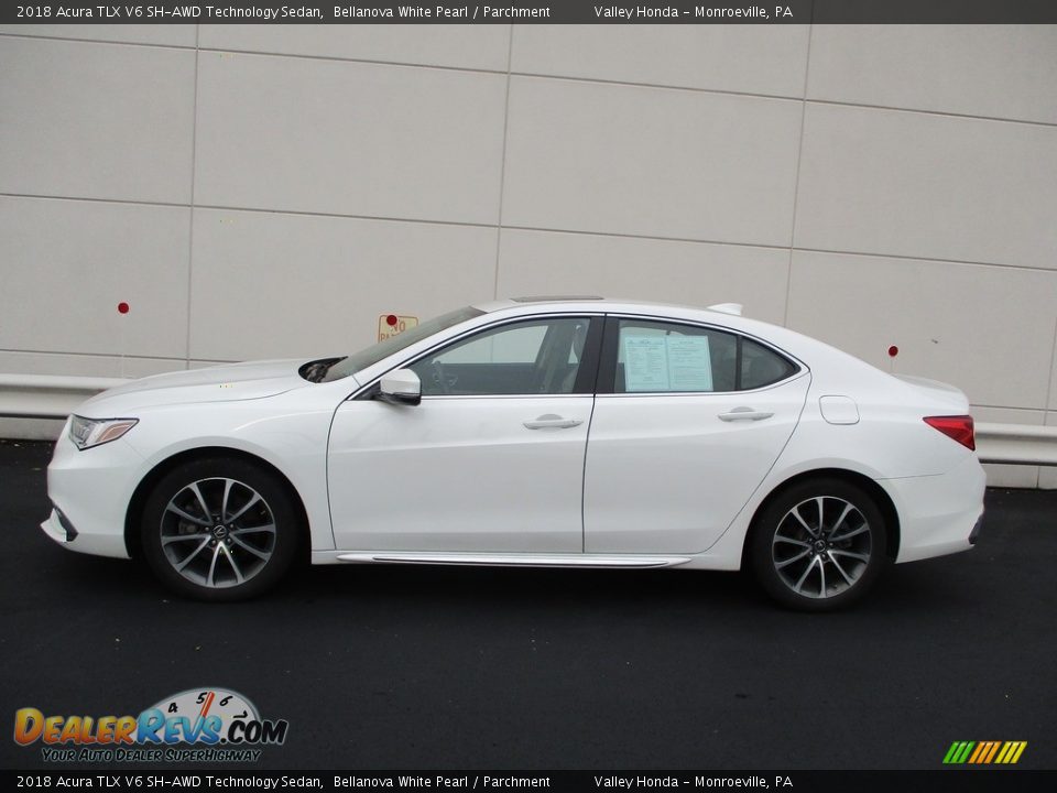 2018 Acura TLX V6 SH-AWD Technology Sedan Bellanova White Pearl / Parchment Photo #2