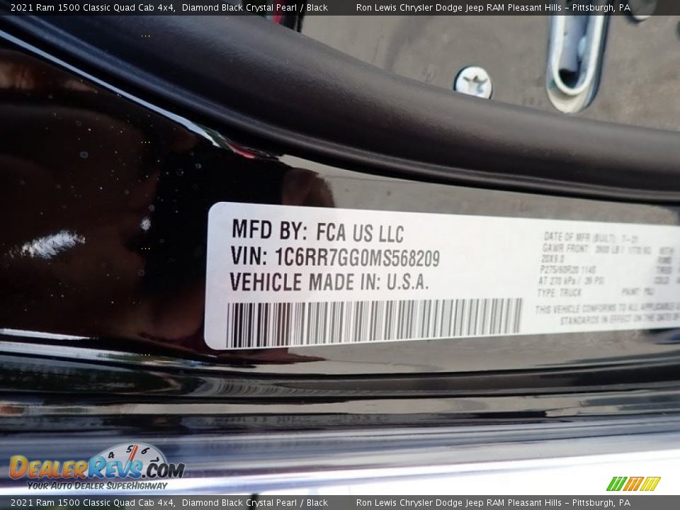 2021 Ram 1500 Classic Quad Cab 4x4 Diamond Black Crystal Pearl / Black Photo #15