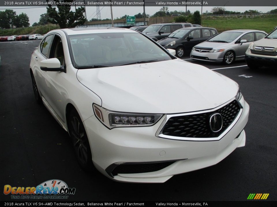 2018 Acura TLX V6 SH-AWD Technology Sedan Bellanova White Pearl / Parchment Photo #8