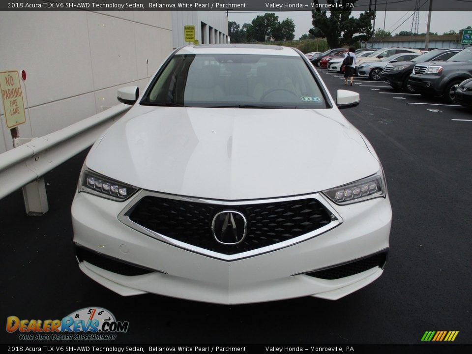 2018 Acura TLX V6 SH-AWD Technology Sedan Bellanova White Pearl / Parchment Photo #9