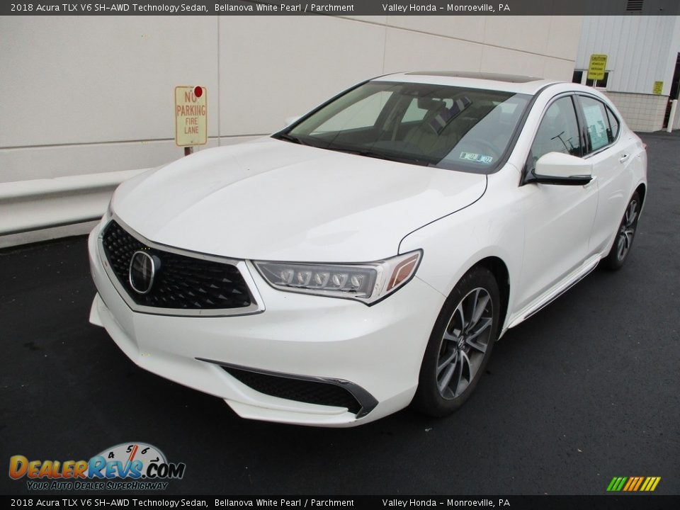 2018 Acura TLX V6 SH-AWD Technology Sedan Bellanova White Pearl / Parchment Photo #10