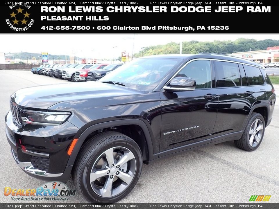 2021 Jeep Grand Cherokee L Limited 4x4 Diamond Black Crystal Pearl / Black Photo #1