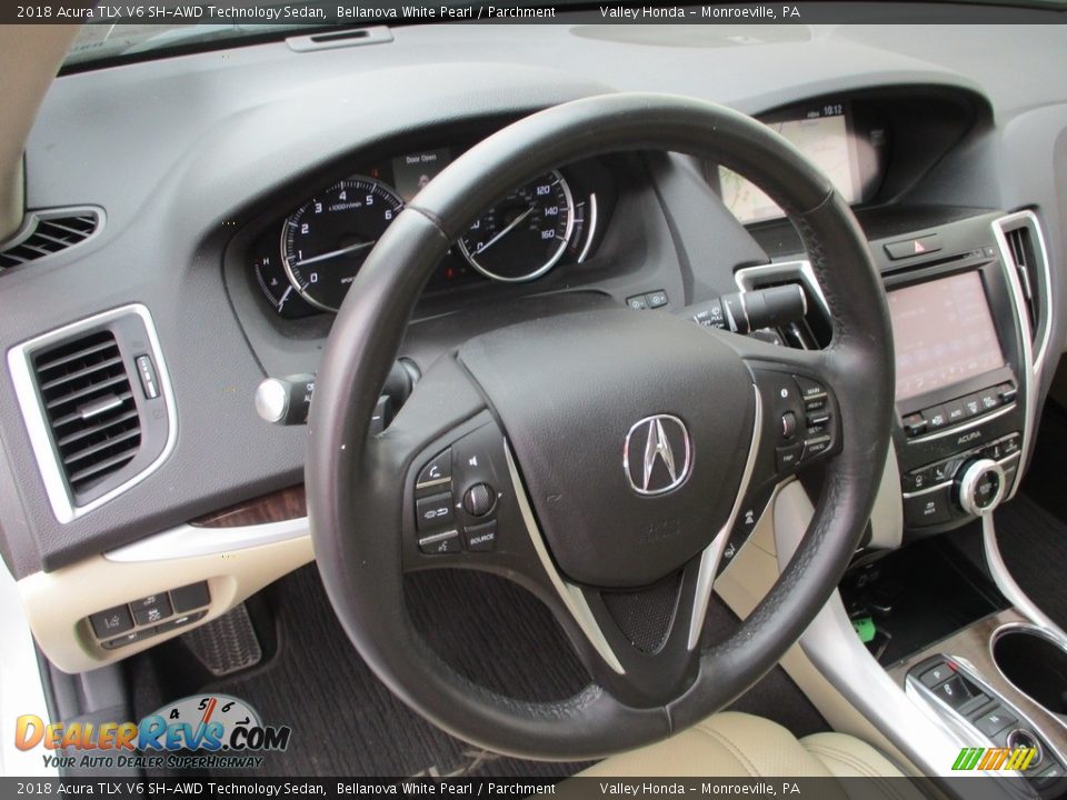 2018 Acura TLX V6 SH-AWD Technology Sedan Bellanova White Pearl / Parchment Photo #15