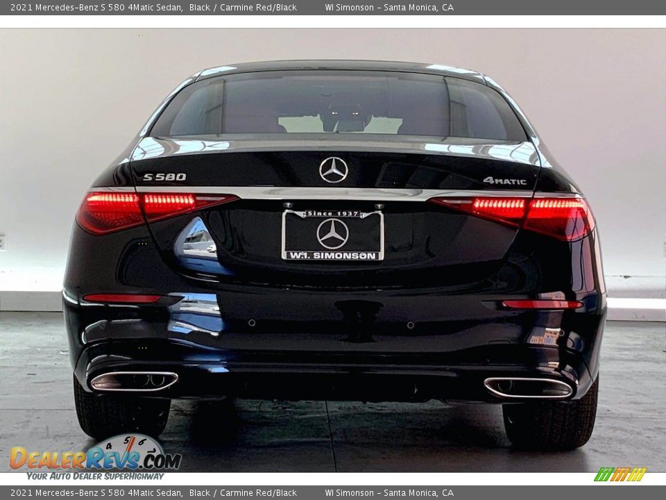 2021 Mercedes-Benz S 580 4Matic Sedan Black / Carmine Red/Black Photo #3