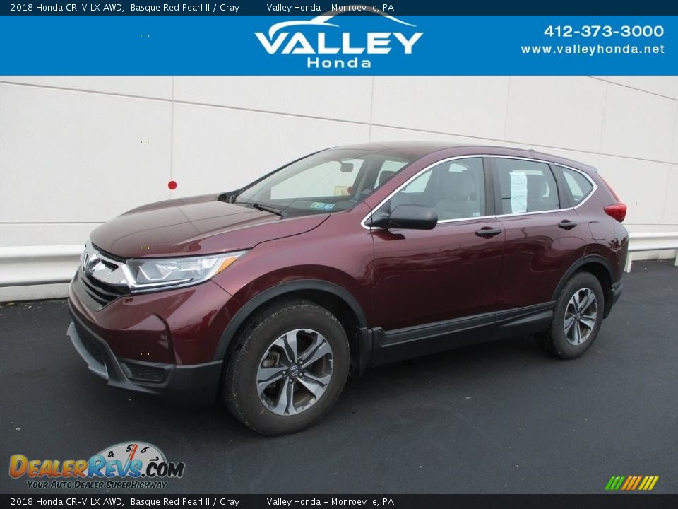 2018 Honda CR-V LX AWD Basque Red Pearl II / Gray Photo #1