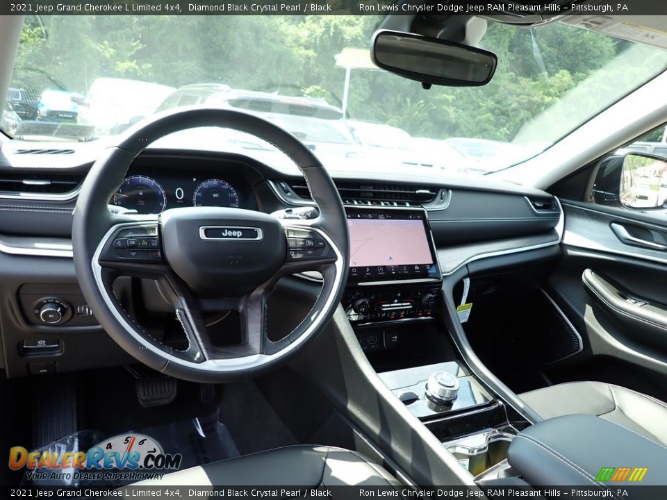 2021 Jeep Grand Cherokee L Limited 4x4 Diamond Black Crystal Pearl / Black Photo #13