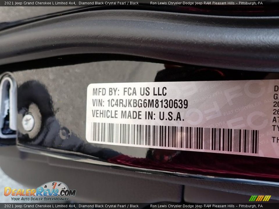2021 Jeep Grand Cherokee L Limited 4x4 Diamond Black Crystal Pearl / Black Photo #15