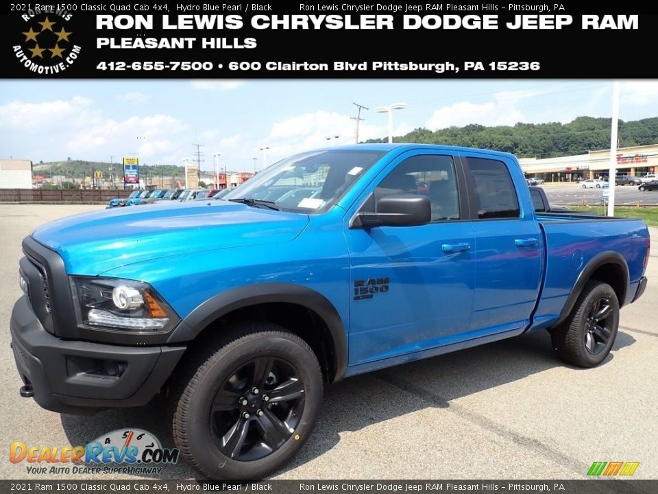 2021 Ram 1500 Classic Quad Cab 4x4 Hydro Blue Pearl / Black Photo #1
