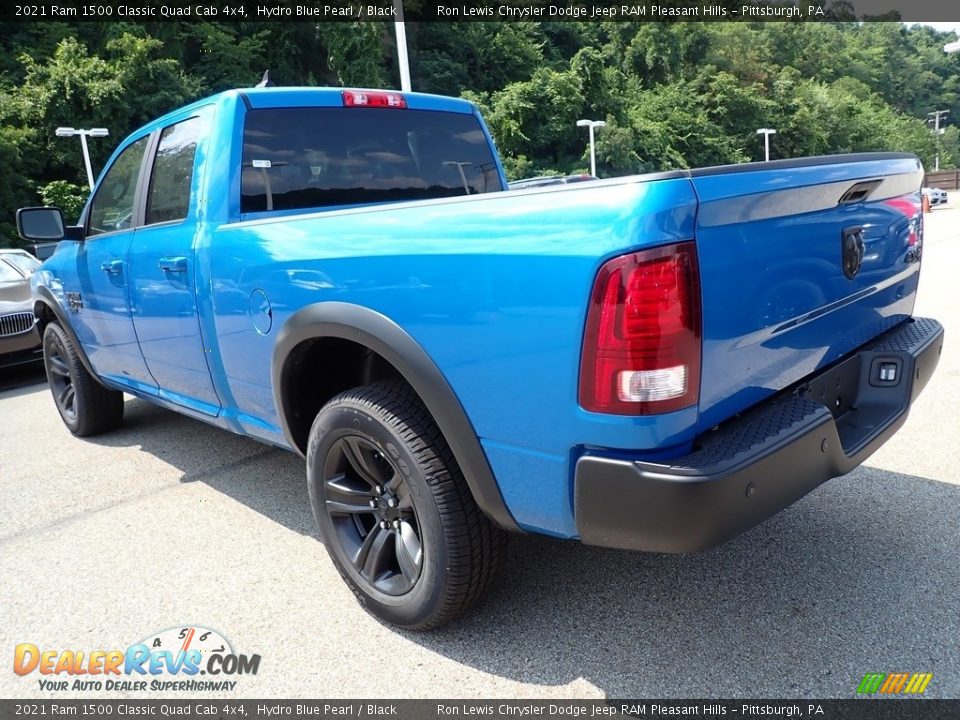 2021 Ram 1500 Classic Quad Cab 4x4 Hydro Blue Pearl / Black Photo #3