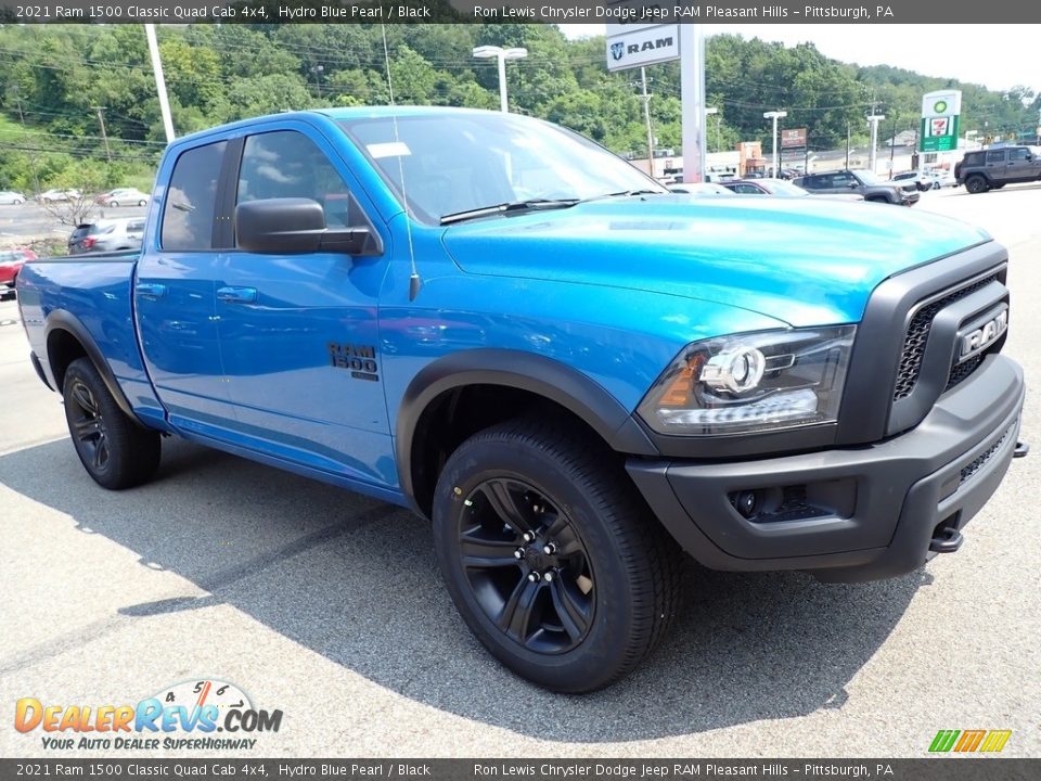 2021 Ram 1500 Classic Quad Cab 4x4 Hydro Blue Pearl / Black Photo #7