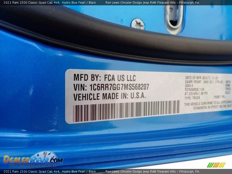 2021 Ram 1500 Classic Quad Cab 4x4 Hydro Blue Pearl / Black Photo #15