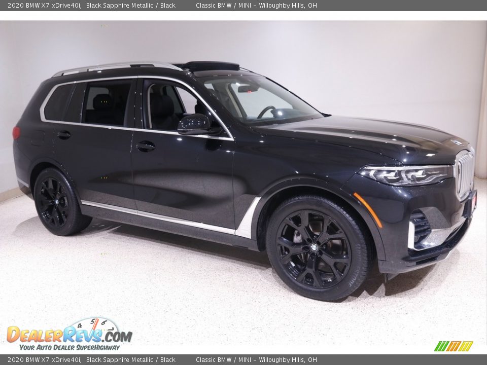 2020 BMW X7 xDrive40i Black Sapphire Metallic / Black Photo #1