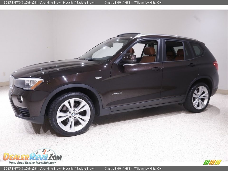 2015 BMW X3 xDrive28i Sparkling Brown Metallic / Saddle Brown Photo #3