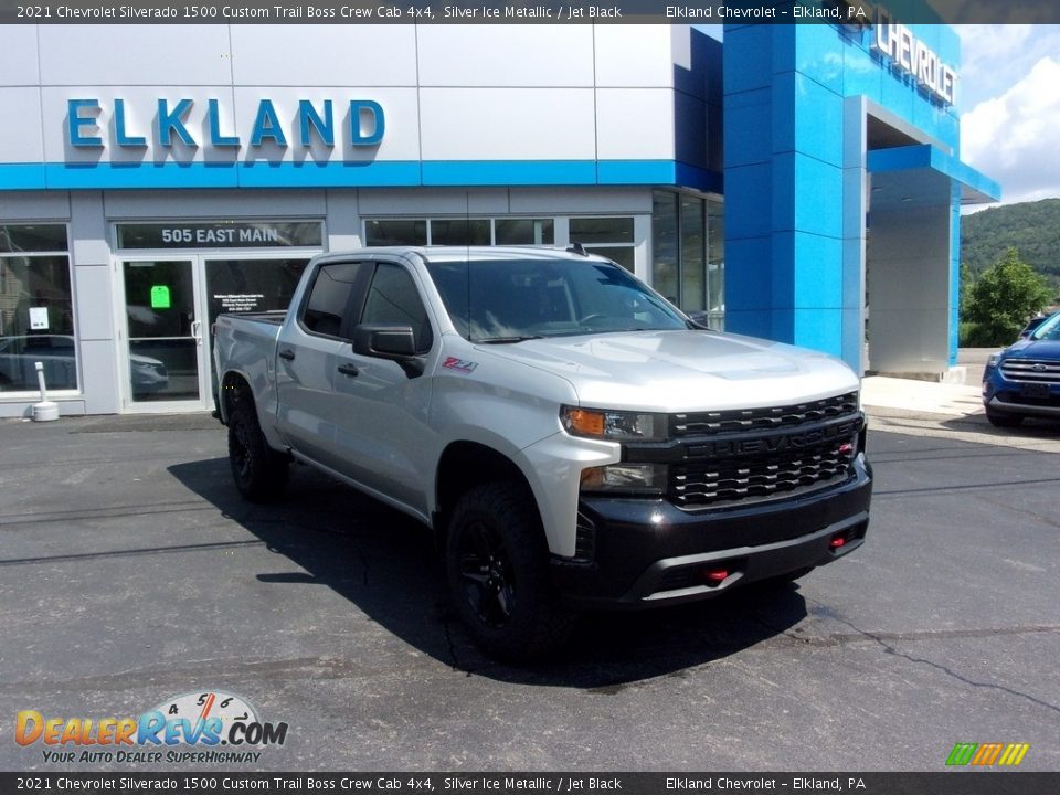 2021 Chevrolet Silverado 1500 Custom Trail Boss Crew Cab 4x4 Silver Ice Metallic / Jet Black Photo #1