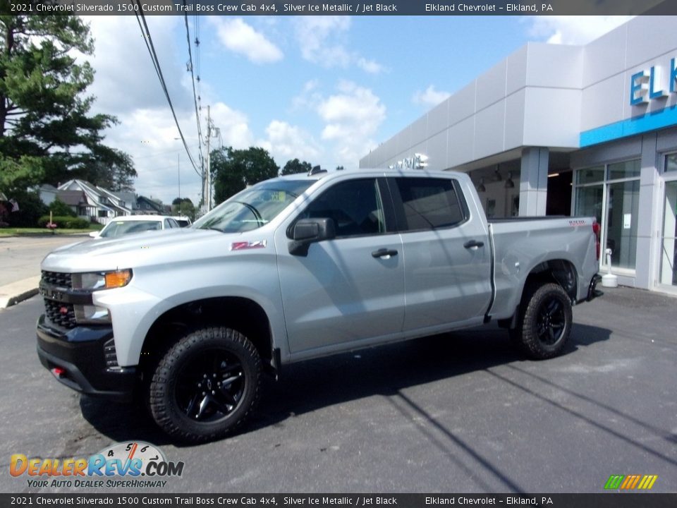 2021 Chevrolet Silverado 1500 Custom Trail Boss Crew Cab 4x4 Silver Ice Metallic / Jet Black Photo #7