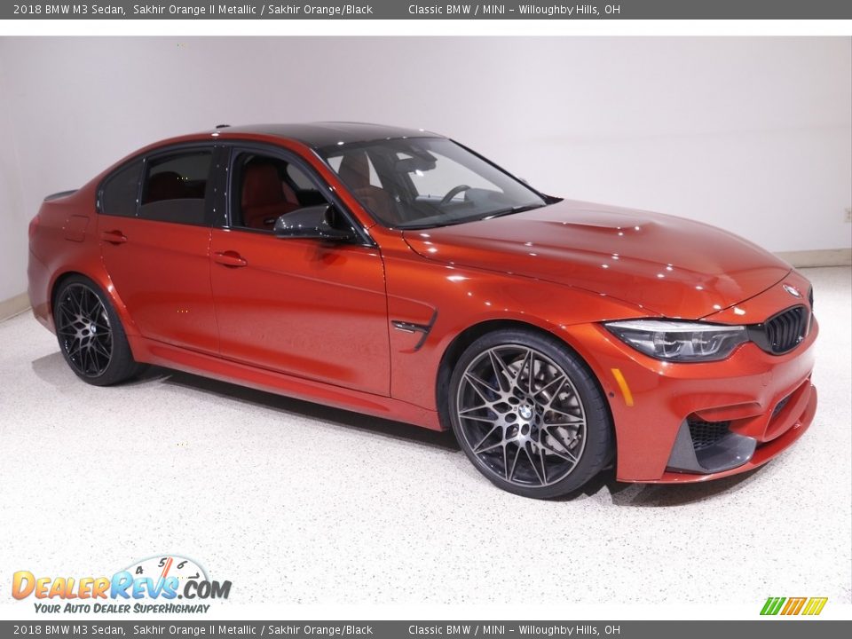 2018 BMW M3 Sedan Sakhir Orange II Metallic / Sakhir Orange/Black Photo #1