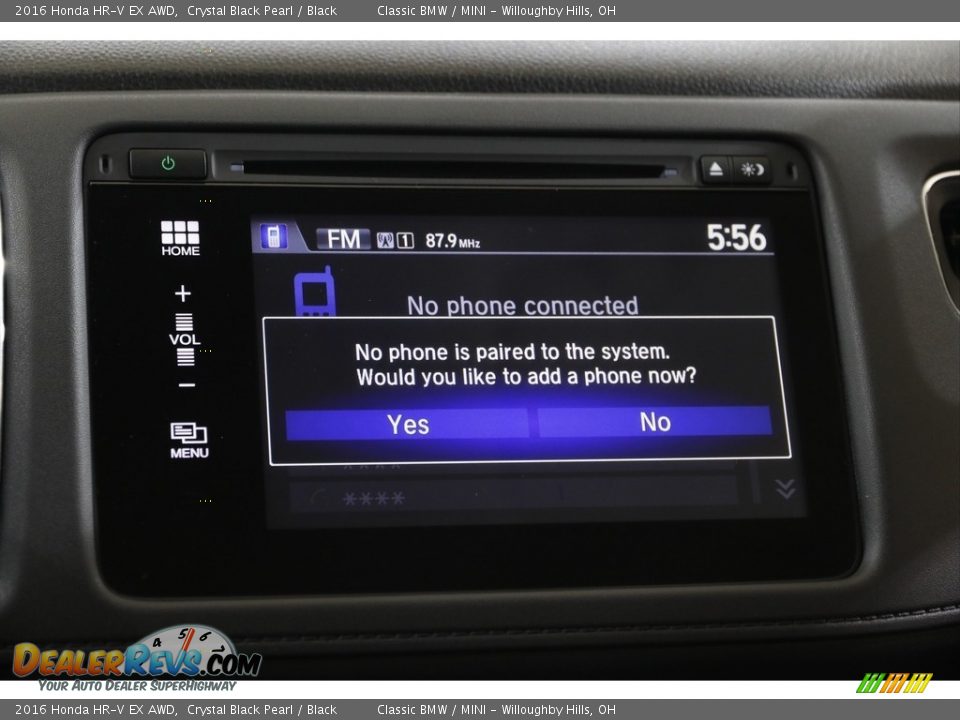 2016 Honda HR-V EX AWD Crystal Black Pearl / Black Photo #11