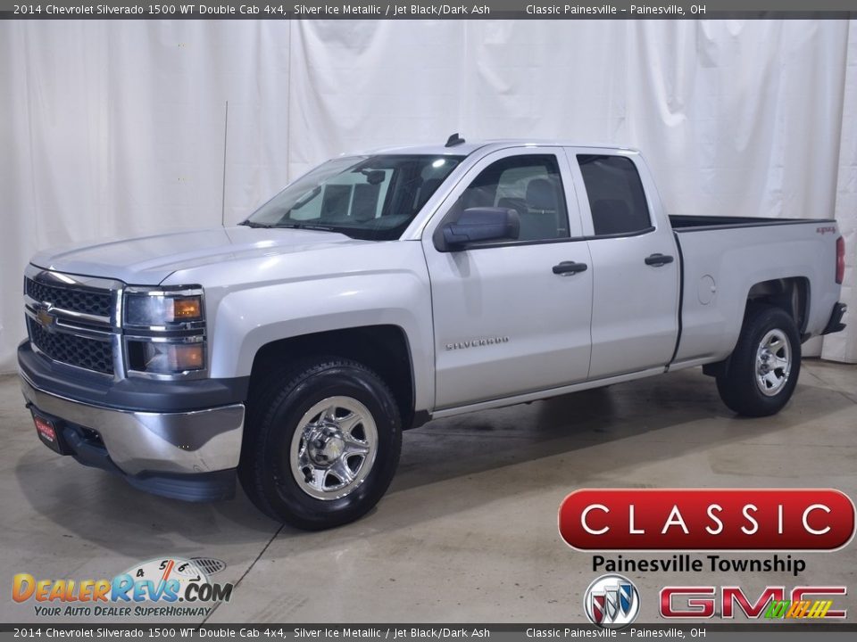 2014 Chevrolet Silverado 1500 WT Double Cab 4x4 Silver Ice Metallic / Jet Black/Dark Ash Photo #1