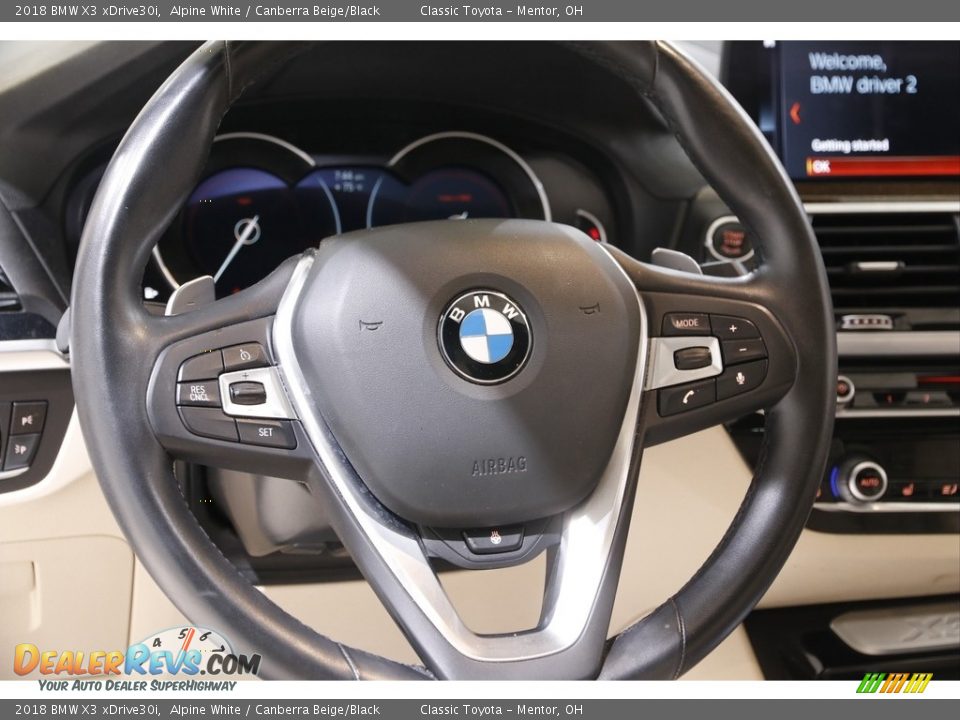 2018 BMW X3 xDrive30i Alpine White / Canberra Beige/Black Photo #7