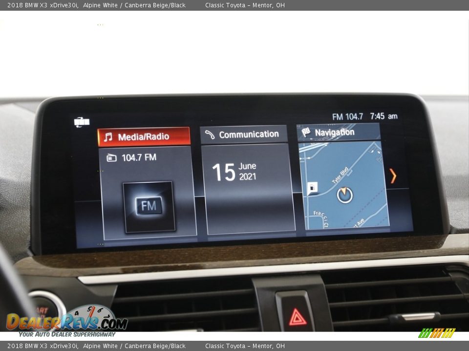 2018 BMW X3 xDrive30i Alpine White / Canberra Beige/Black Photo #10