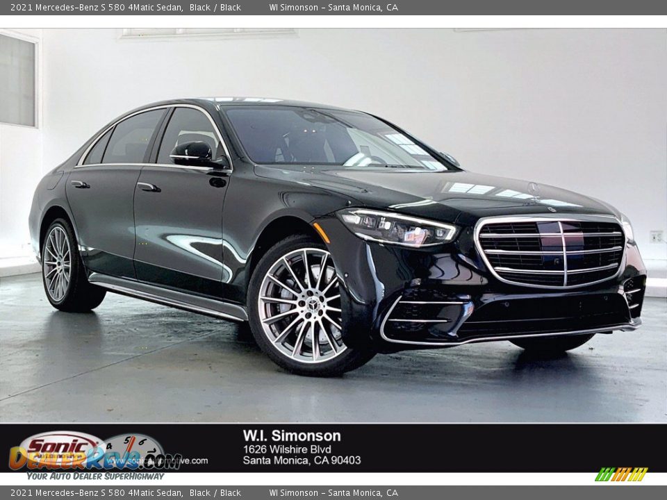 2021 Mercedes-Benz S 580 4Matic Sedan Black / Black Photo #1