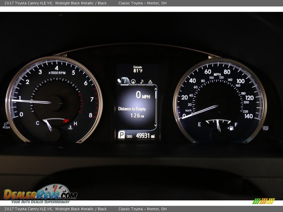 2017 Toyota Camry XLE V6 Midnight Black Metallic / Black Photo #7