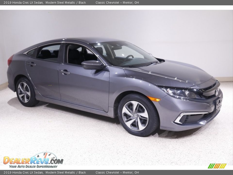 2019 Honda Civic LX Sedan Modern Steel Metallic / Black Photo #1