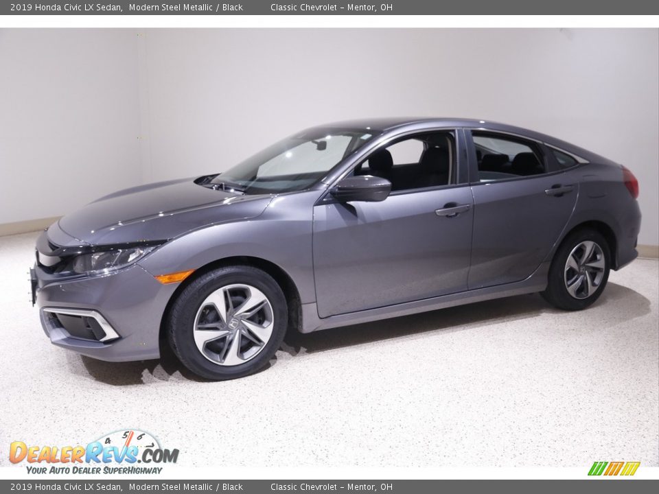 2019 Honda Civic LX Sedan Modern Steel Metallic / Black Photo #3