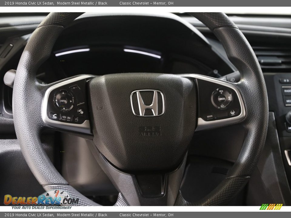 2019 Honda Civic LX Sedan Modern Steel Metallic / Black Photo #7