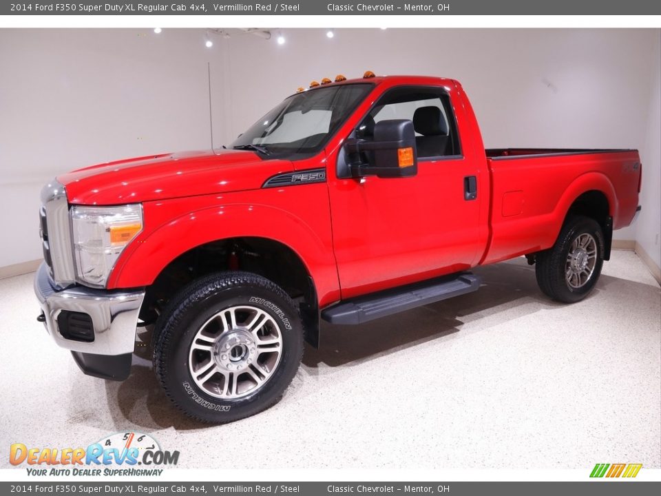 2014 Ford F350 Super Duty XL Regular Cab 4x4 Vermillion Red / Steel Photo #3