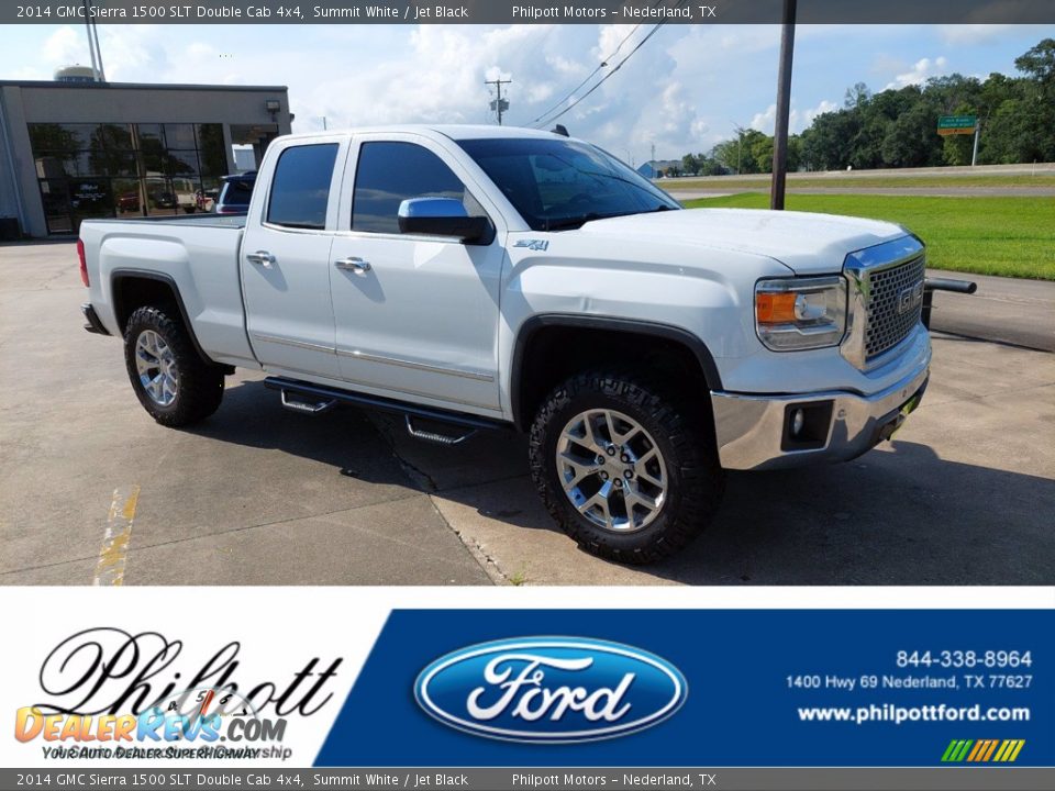 2014 GMC Sierra 1500 SLT Double Cab 4x4 Summit White / Jet Black Photo #1
