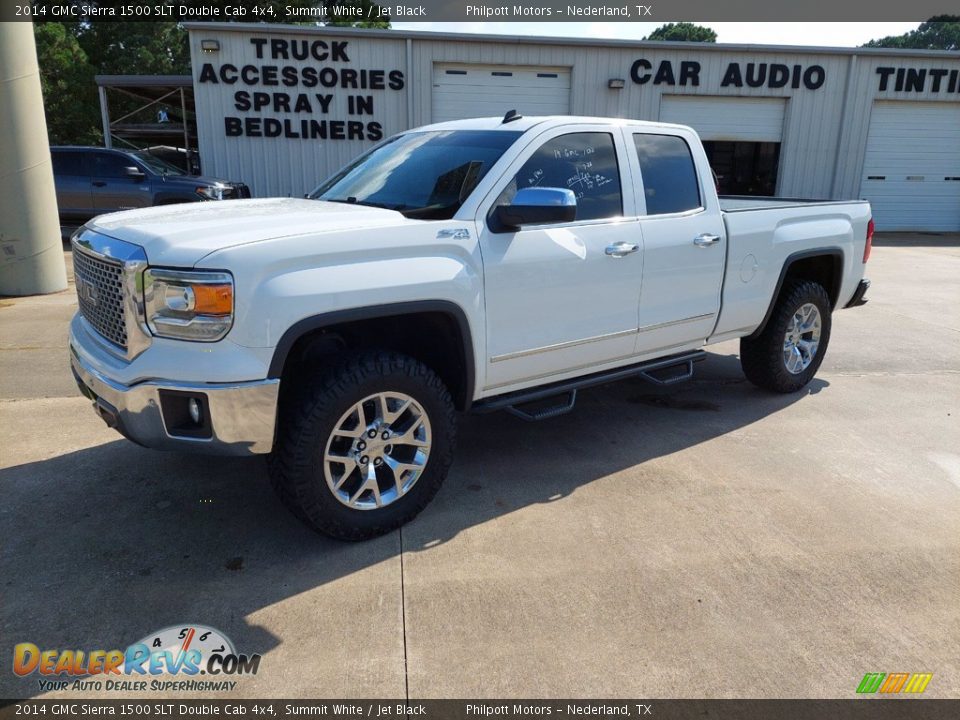 2014 GMC Sierra 1500 SLT Double Cab 4x4 Summit White / Jet Black Photo #3